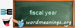 WordMeaning blackboard for fiscal year